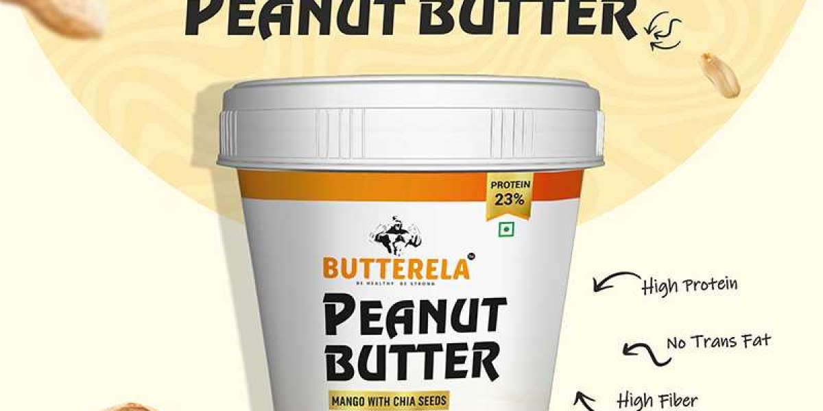 The special blend of Peanut Butter & Chia Seeds - BUTTERELA Mango Peanut Butter