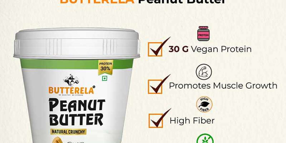 BUTTERELA Natural Peanut Butter 1kg - Great option for people who want sugar-free healthy food