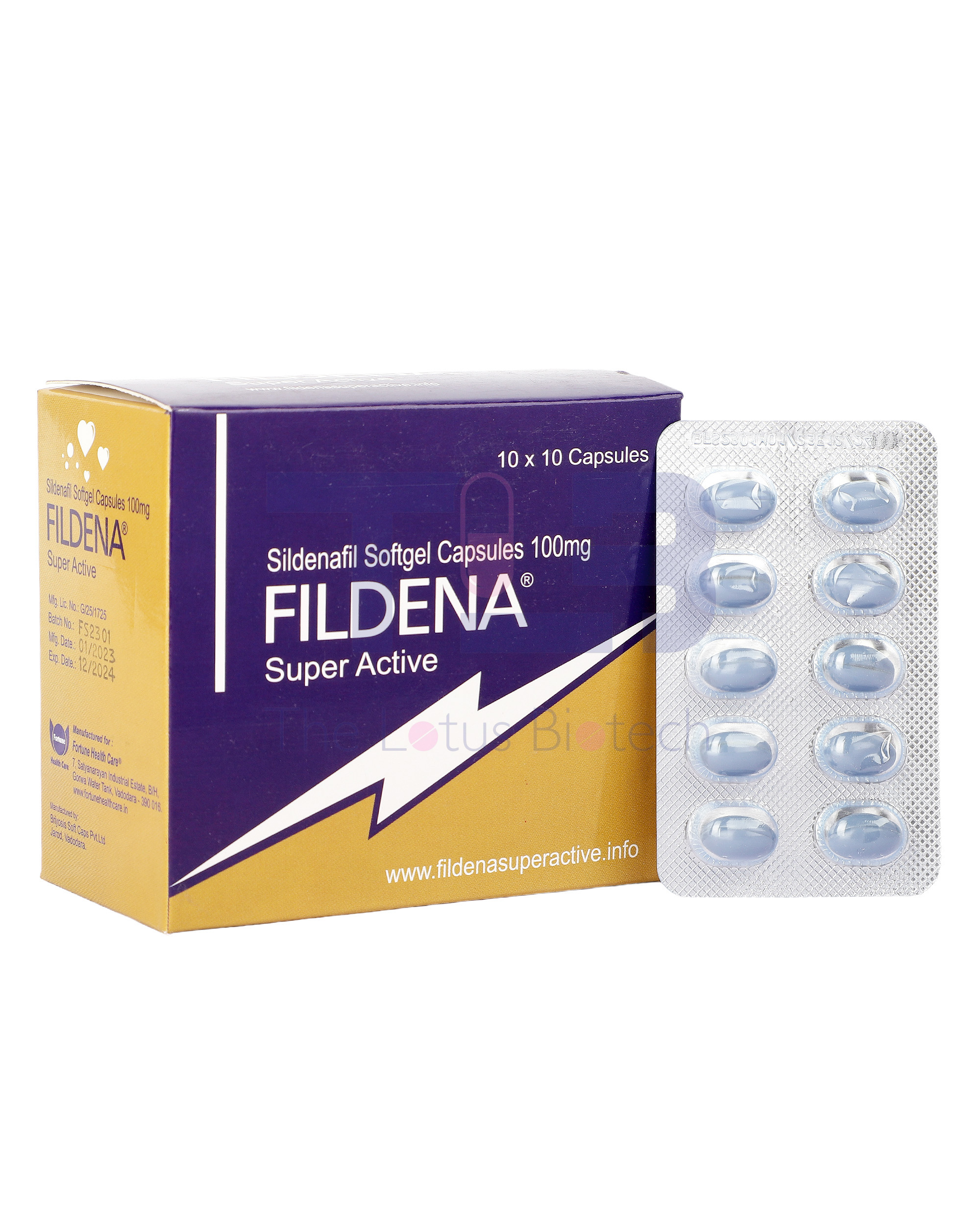 Buy Fildena Super Active 100mg Sildenafil Citrate Tablets Online at Wholesale Price