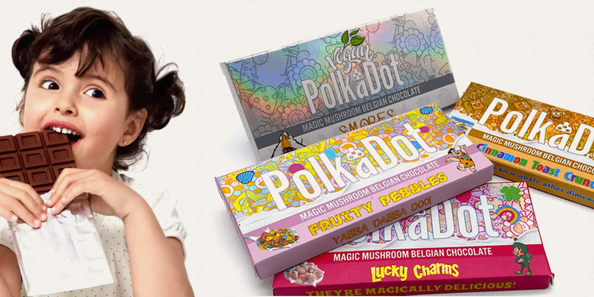 Chocolate Dreamscape: Polkadot Mushroom's Gummy Delights