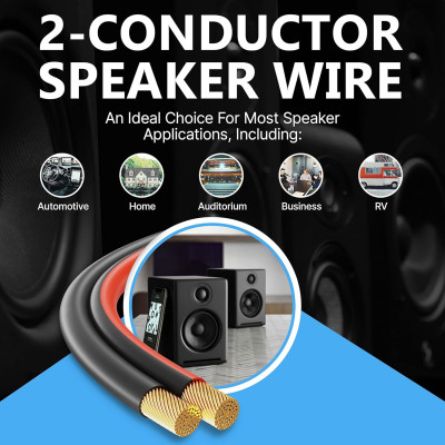 FEDUS 16 Gauge/AWG Speaker Wire Oxygen-Free Copper 2 Conductors Audio Speaker Cable For Car Speakers Profile Picture