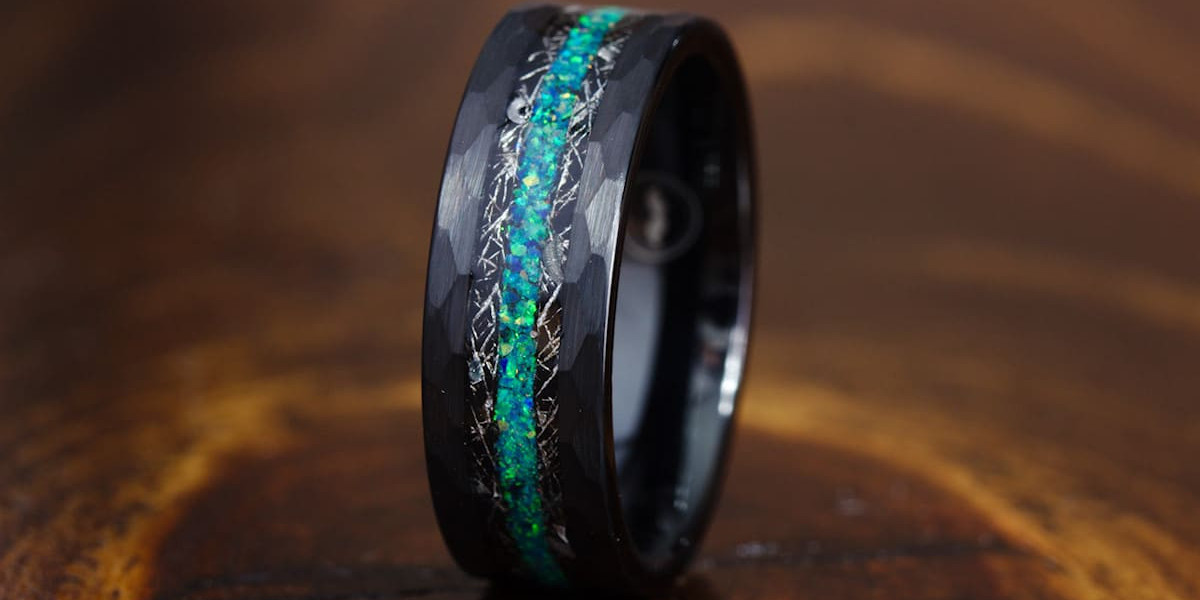 Discover the Cosmic Connection: Meteorite Men's Wedding Bands
