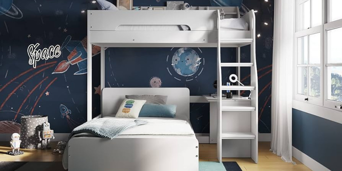 Affordable and Stylish L-Shaped Triple Bunk Beds with Desks – UK Delivery