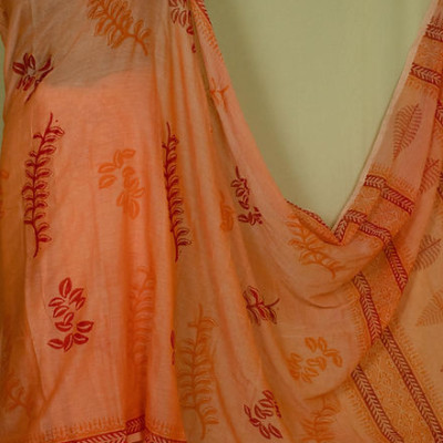 Parnalankar Orange Hand Block Printed Cotton Saree Profile Picture