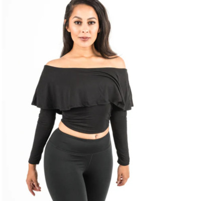 Long Sleeve Ruffled Crop Top (310AW) Profile Picture