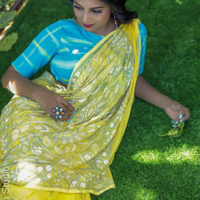 Aam Ka Sharbat Pure Mul Cotton Yellow Kantha Hand Embroidered Saree Profile Picture