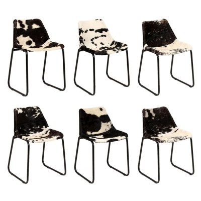 Dining Chair Set of 6 Pcs Genuine Goat Leather Profile Picture