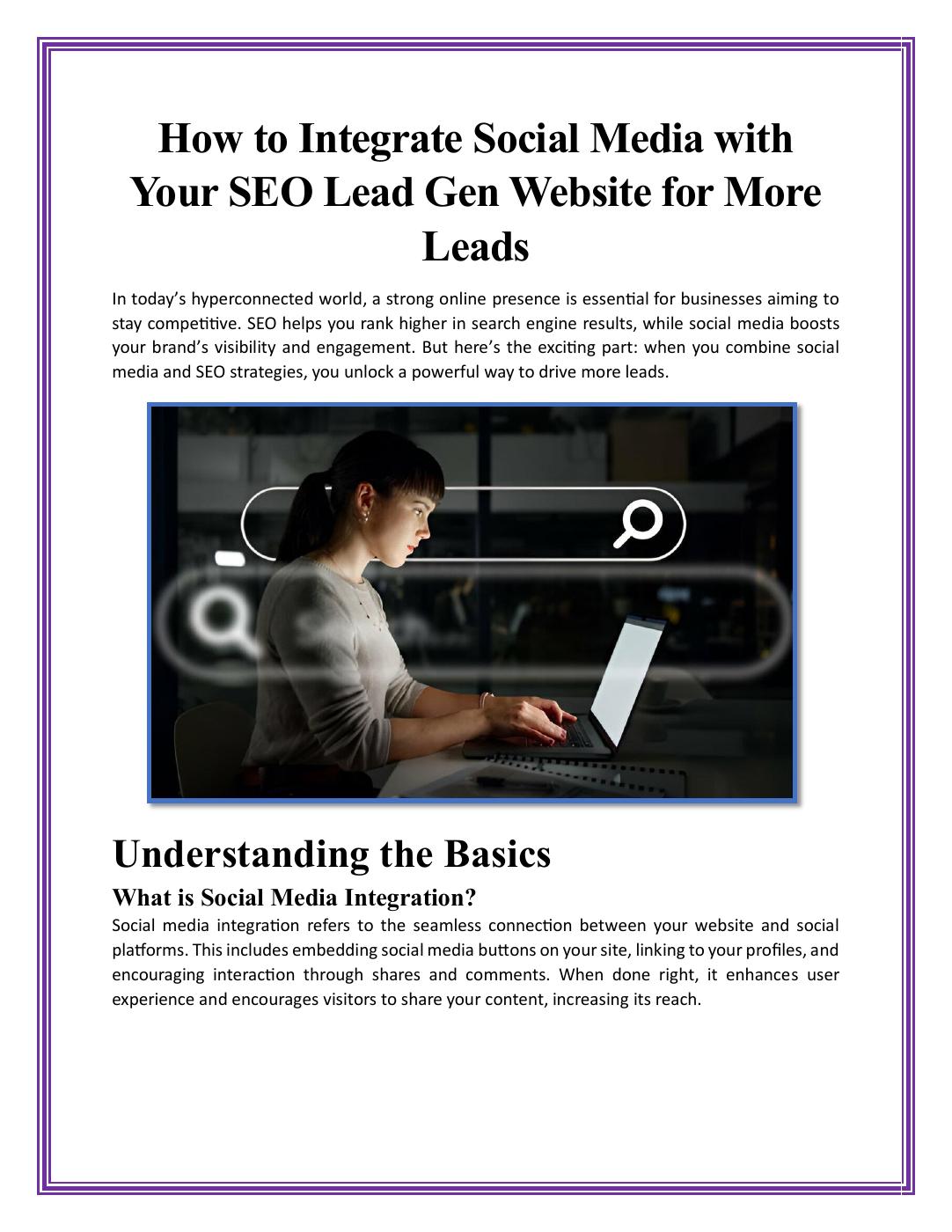 How to Integrate Social Media with Your SEO Lead Gen Website for More Leads