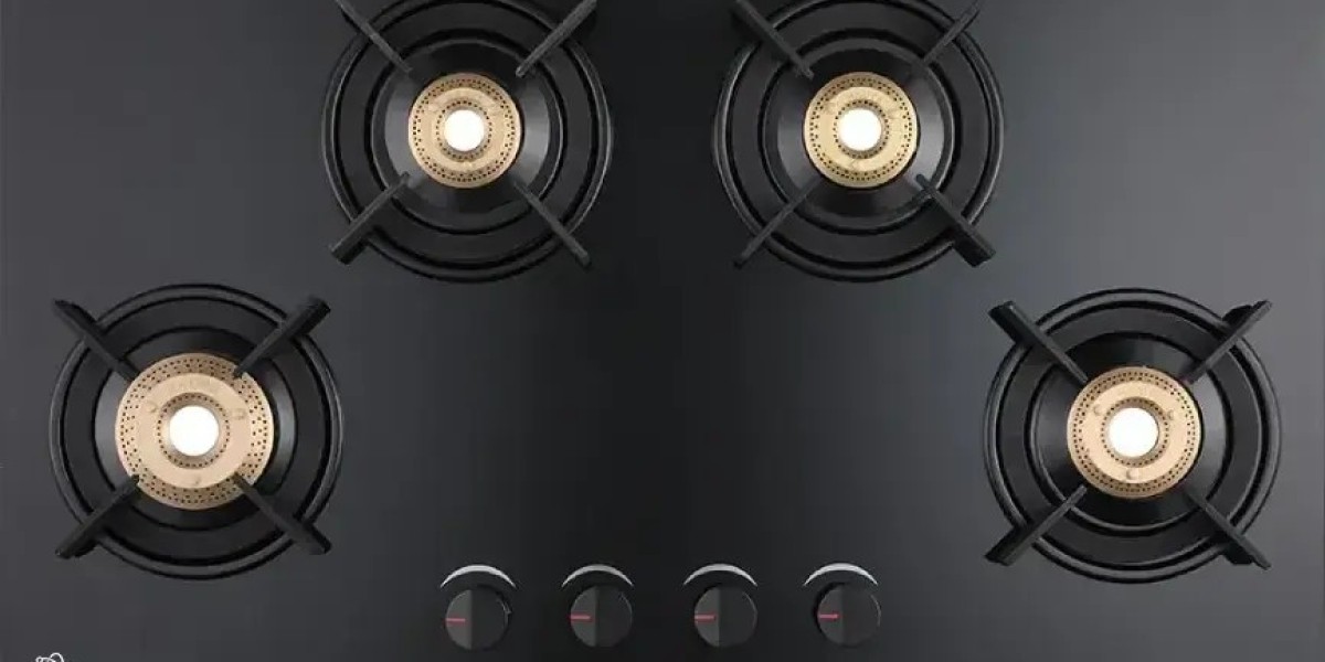 HauteKitchen’s 4 Burner Gas Stove Glass Top