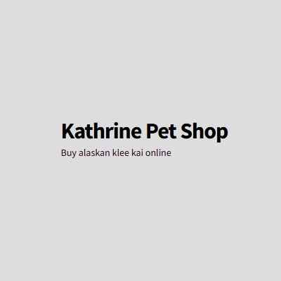 Kathrine Pet Shop