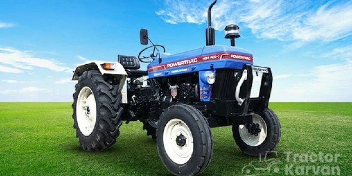 Powerful and Fuel Efficient Powertrac 434 RDX Tractor Hauling 