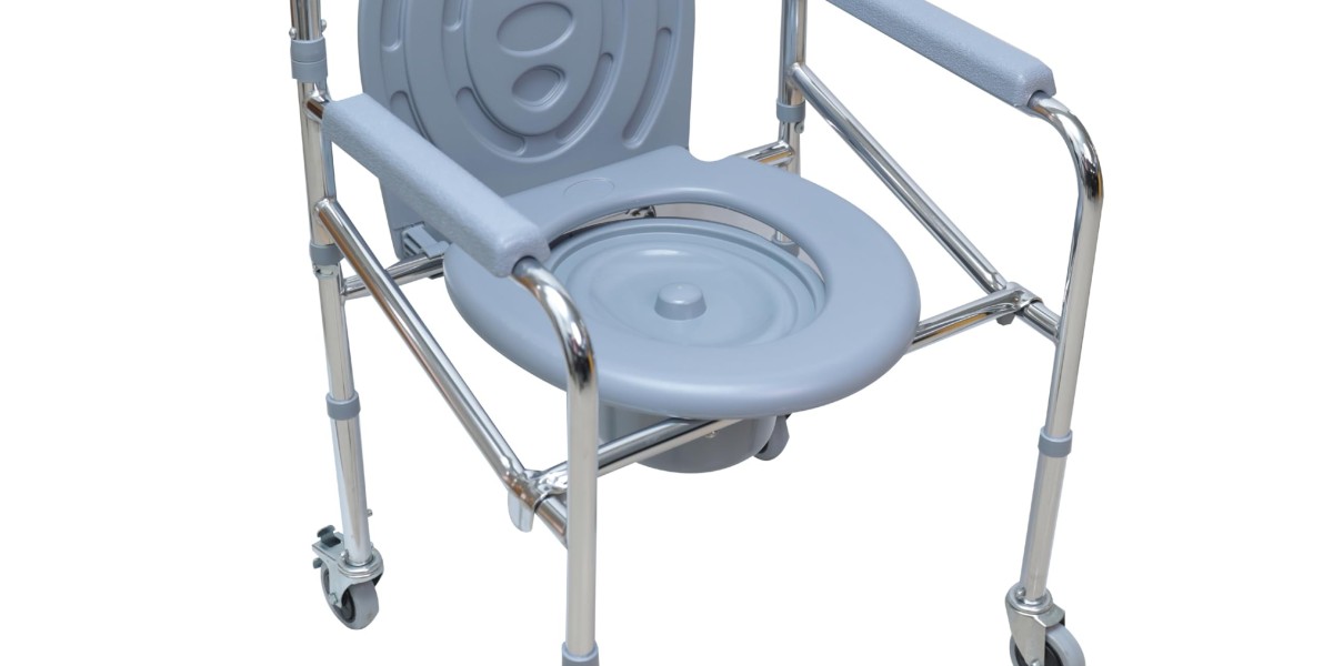 KW-696G Commode Chair with Wheels – Height Adjustable & Portable
