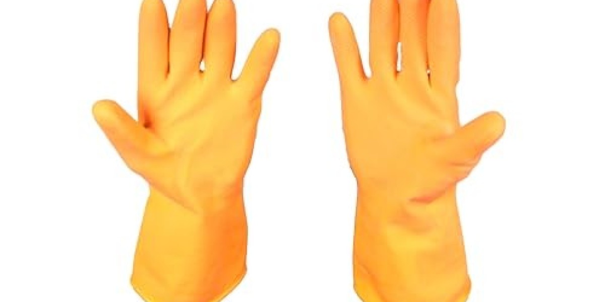 Heavy-Duty Kitchen Gloves – Reusable Cleaning Gloves (Orange)