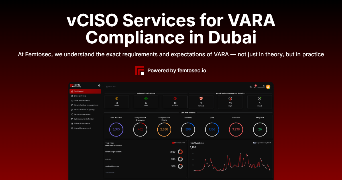 vCISO & CISO Services for VARA Compliance in Dubai | Femto Security