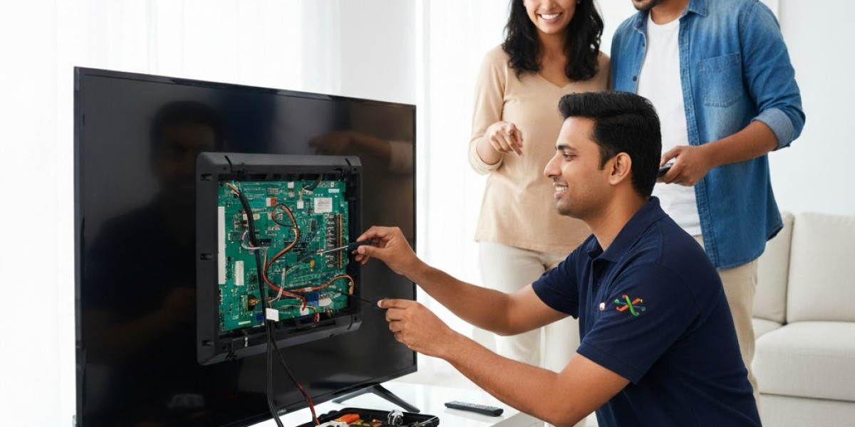 Can the Intex TV Service Center fix backlight or dim display issues?