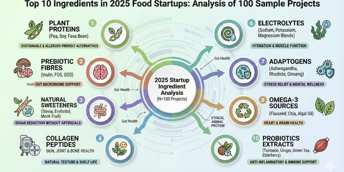 Top 10 Ingredients Used in Food Startups in 2025 — Analysis of 100 Sample Projects